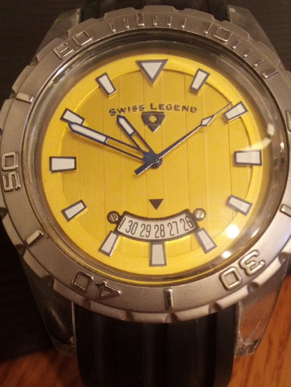 Swiss Legend Yellow Dial Stainless Bezel Men's Sport Watch